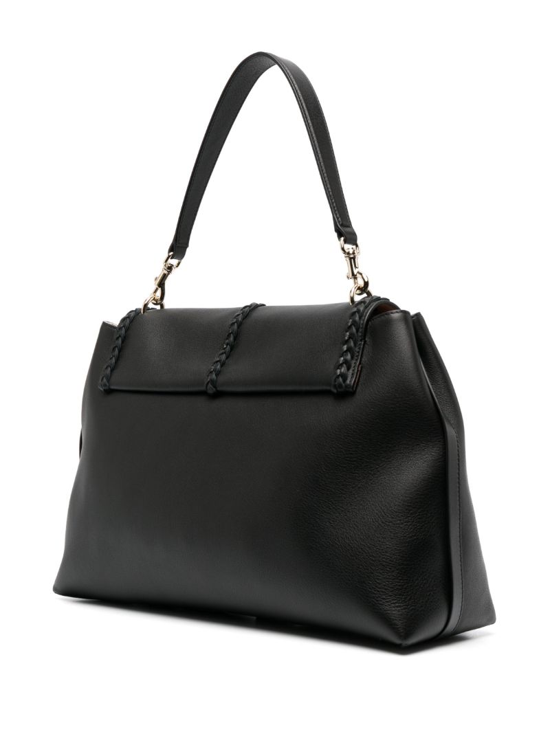 Black Penelope Leather Tote Bag