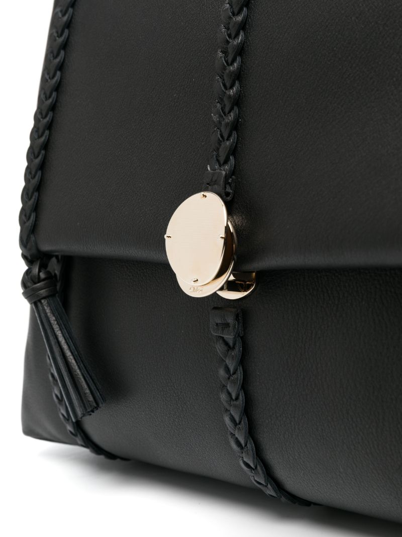 Black Penelope Leather Tote Bag