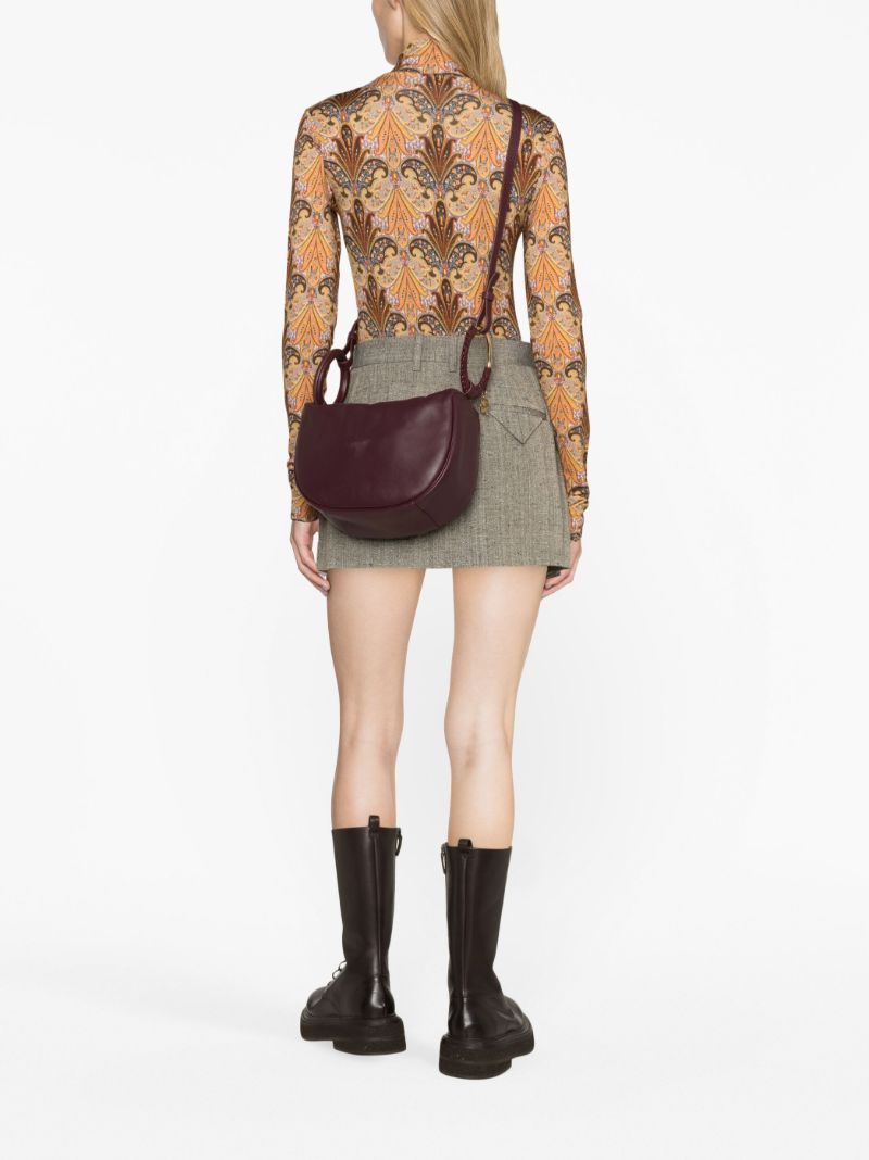 Purple Leather Hana Crossbody Bag