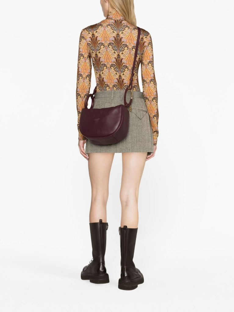 Purple Leather Hana Crossbody Bag