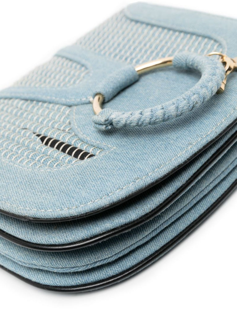 Blue Hana Denim Cross Body Bag