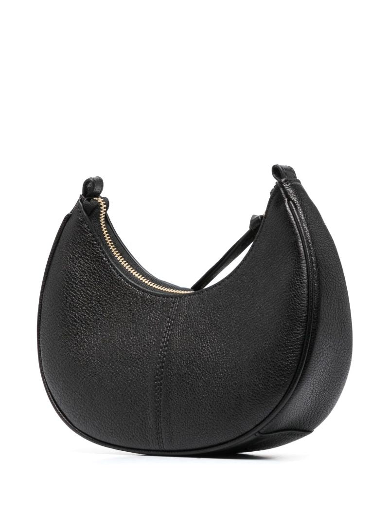 Black Hana Half Moon Leather Bag