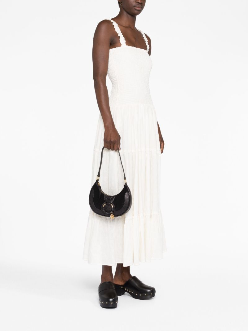 Black Hana Half Moon Leather Bag