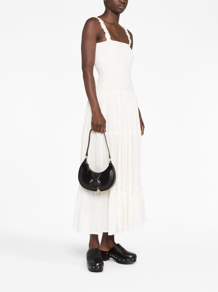 Black Hana Half Moon Leather Bag