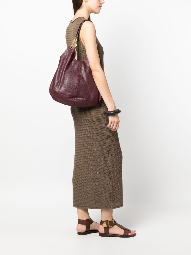 Red Hana Leather Tote Bag