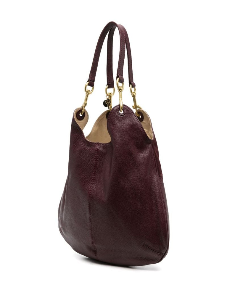 Red Hana Leather Tote Bag