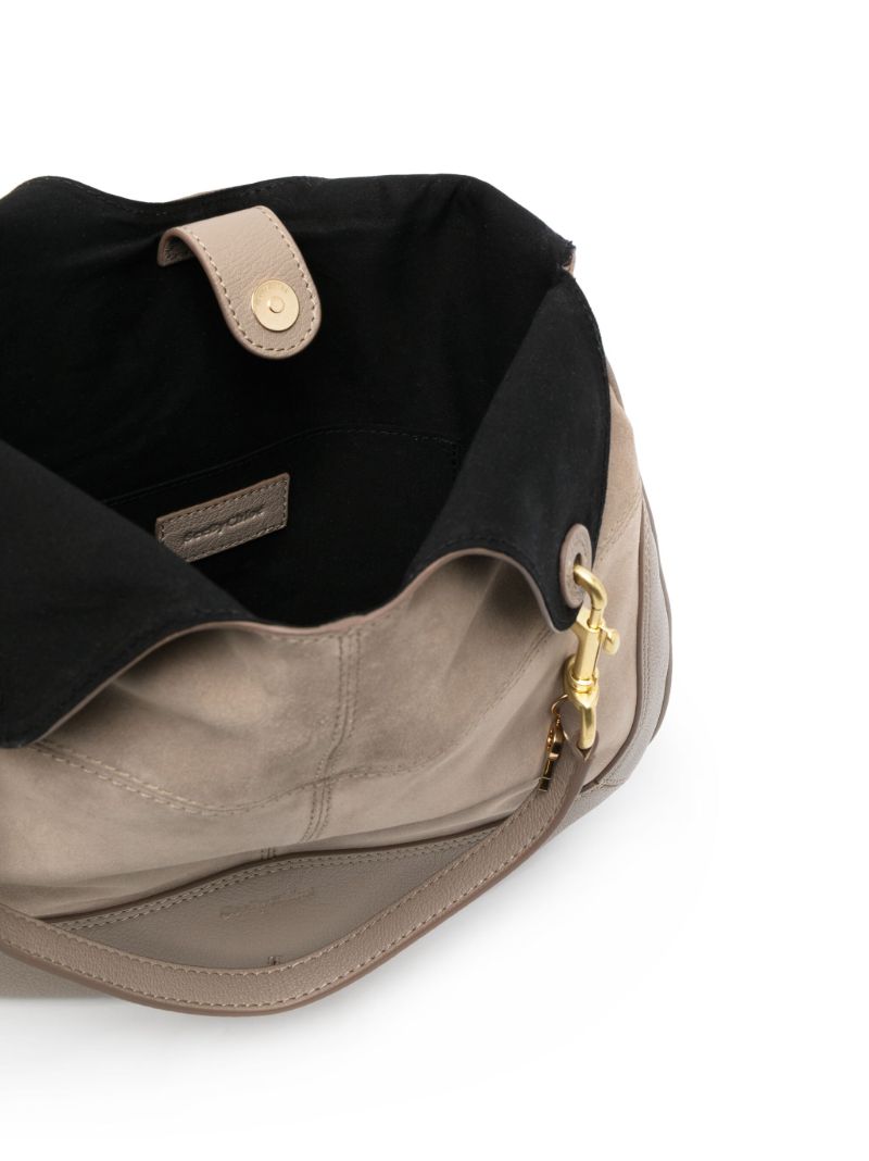 Neutral Hana Suede Shoulder Bag