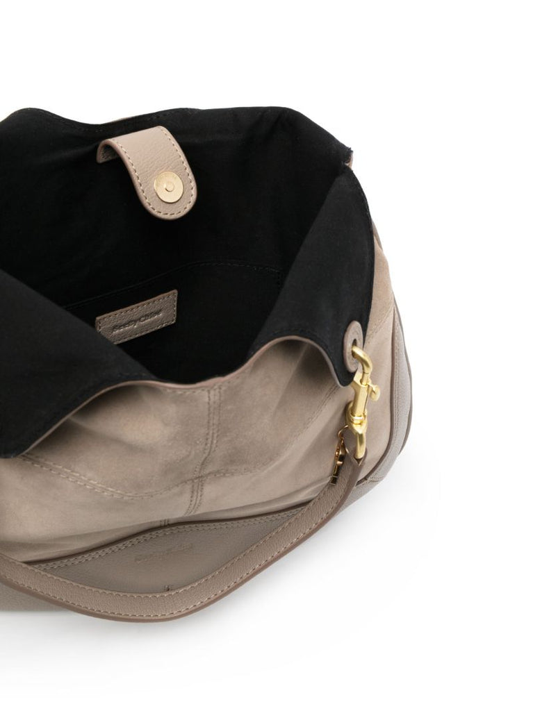 Neutral Hana Suede Shoulder Bag