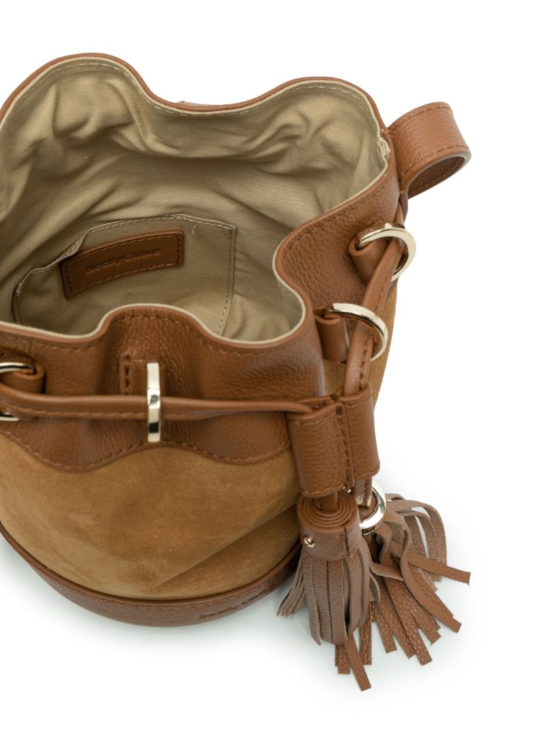 Brown Vicki Small Suede Bucket Bag