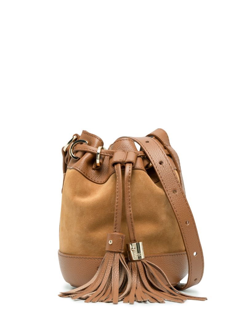 Brown Vicki Small Suede Bucket Bag