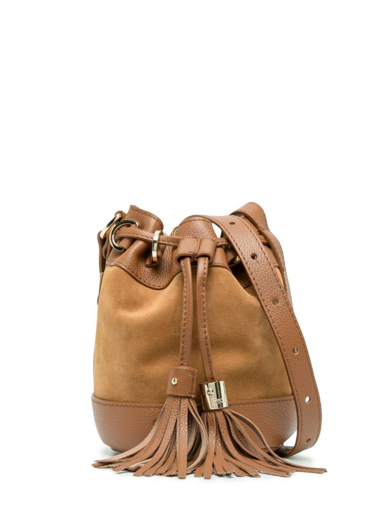 Brown Vicki Small Suede Bucket Bag