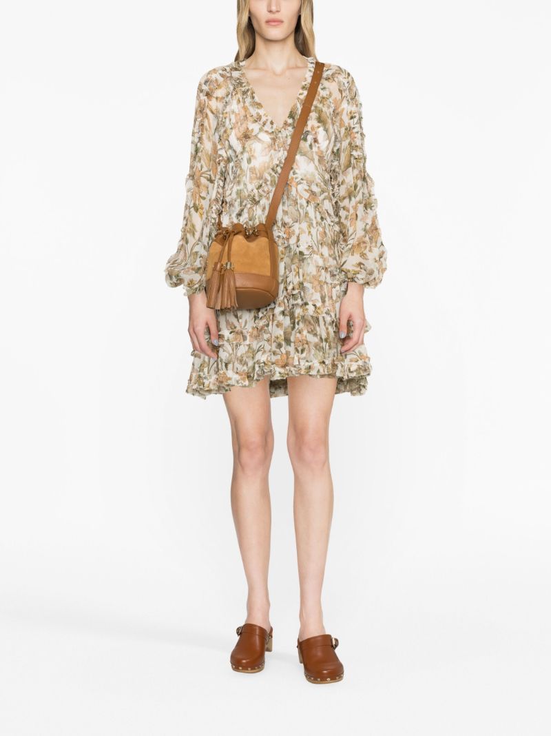 Brown Vicki Small Suede Bucket Bag