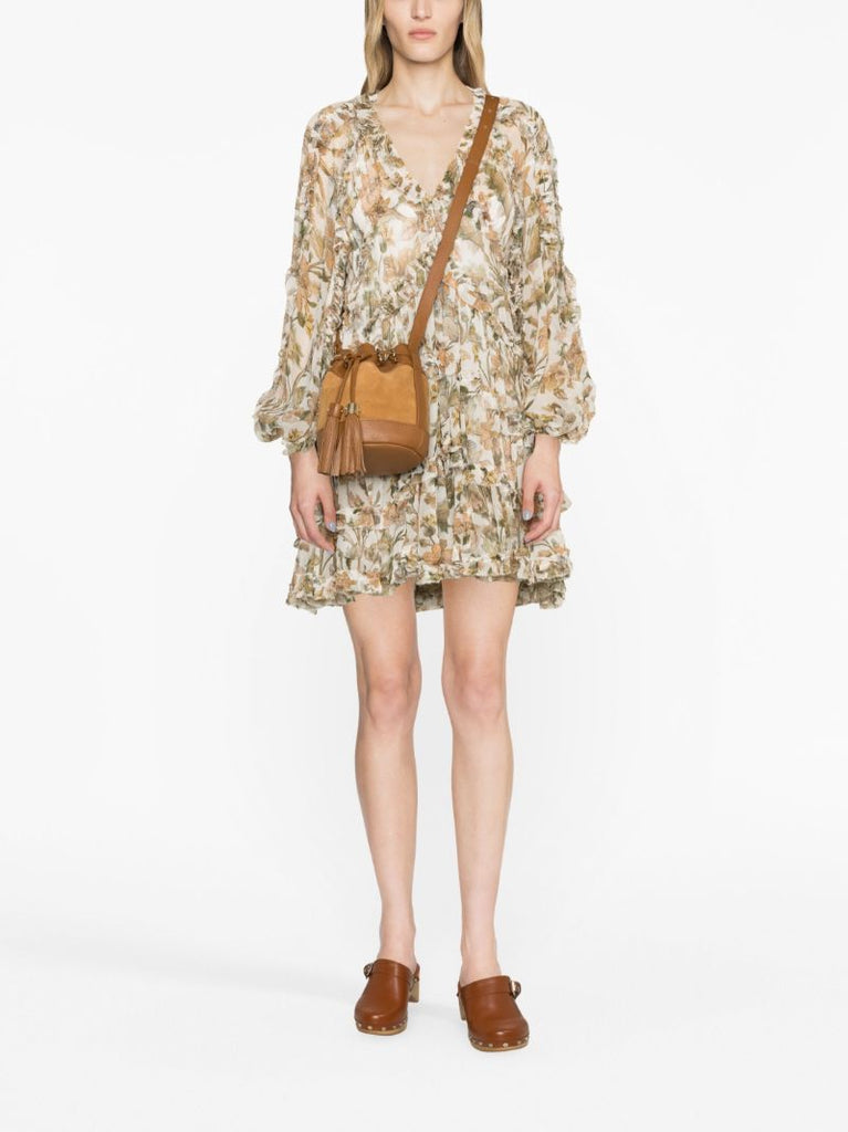 Brown Vicki Small Suede Bucket Bag