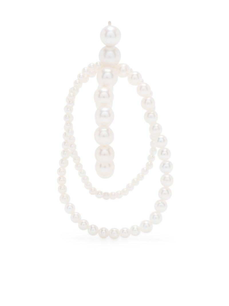 14k Yellow Gold Wrapped Perle Pearl Single Drop Earring
