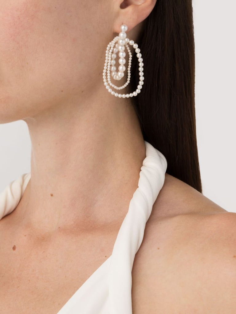14k Yellow Gold Wrapped Perle Pearl Single Drop Earring