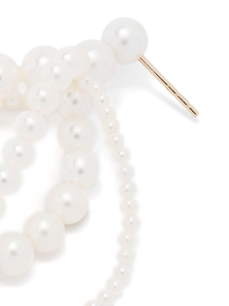 14k Yellow Gold Wrapped Perle Pearl Single Drop Earring
