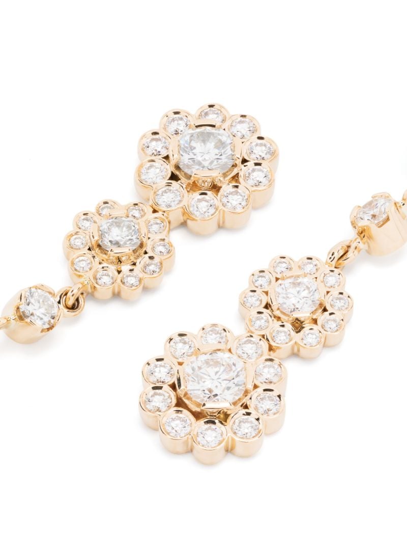 18k Yellow Gold Le Soleil Et Ses Fleurs Diamond Drop Earrings