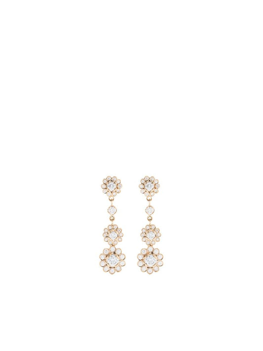 18k Yellow Gold Le Soleil Et Ses Fleurs Diamond Drop Earrings