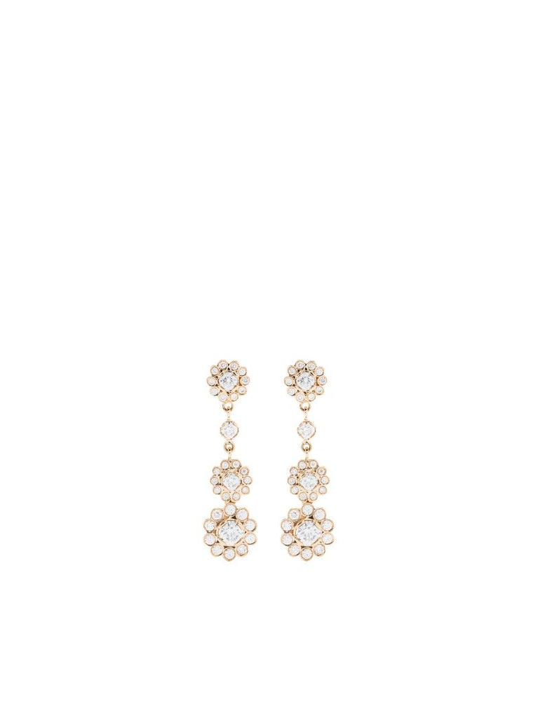 18k Yellow Gold Le Soleil Et Ses Fleurs Diamond Drop Earrings