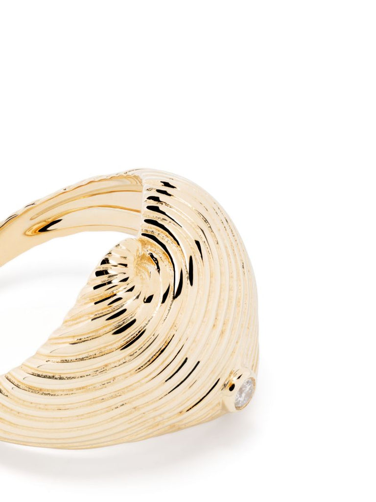 9k Yellow Gold Chevaliere Coeur Diamond Ring