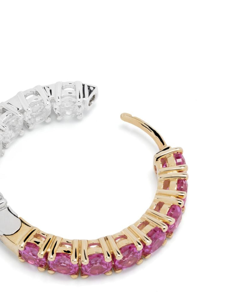 9kt Yellow and White Gold River Topaz and Sapphire Hoop Earrings