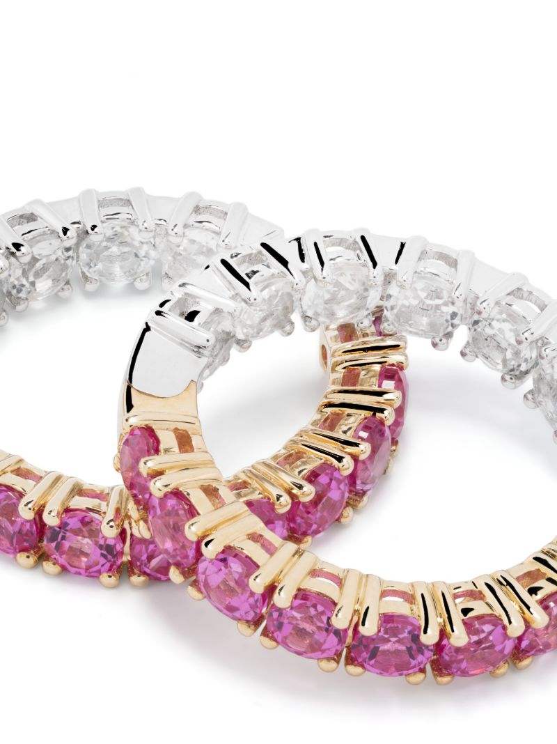9kt Yellow and White Gold River Topaz and Sapphire Hoop Earrings
