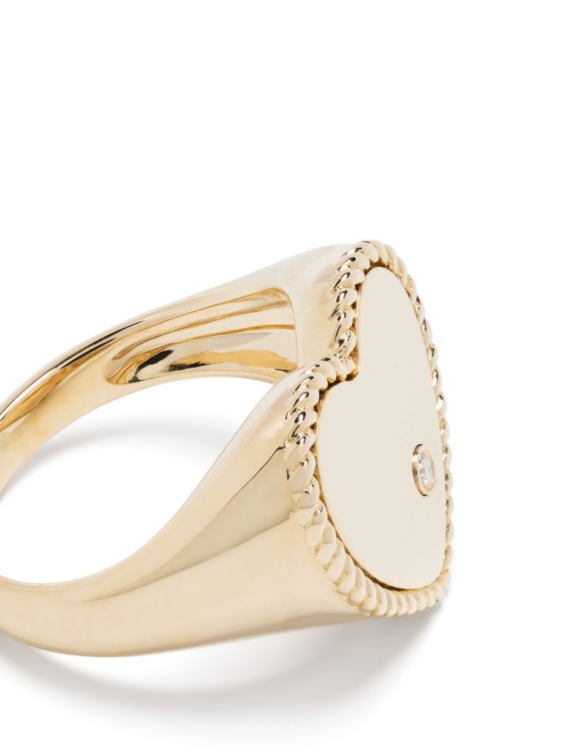 9k Yellow Gold Chevaliere Coeur Diamond Ring