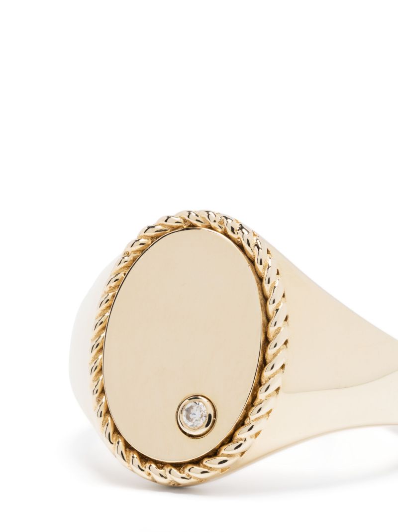 9k Yellow Gold Chevalier Diamond Signet Ring