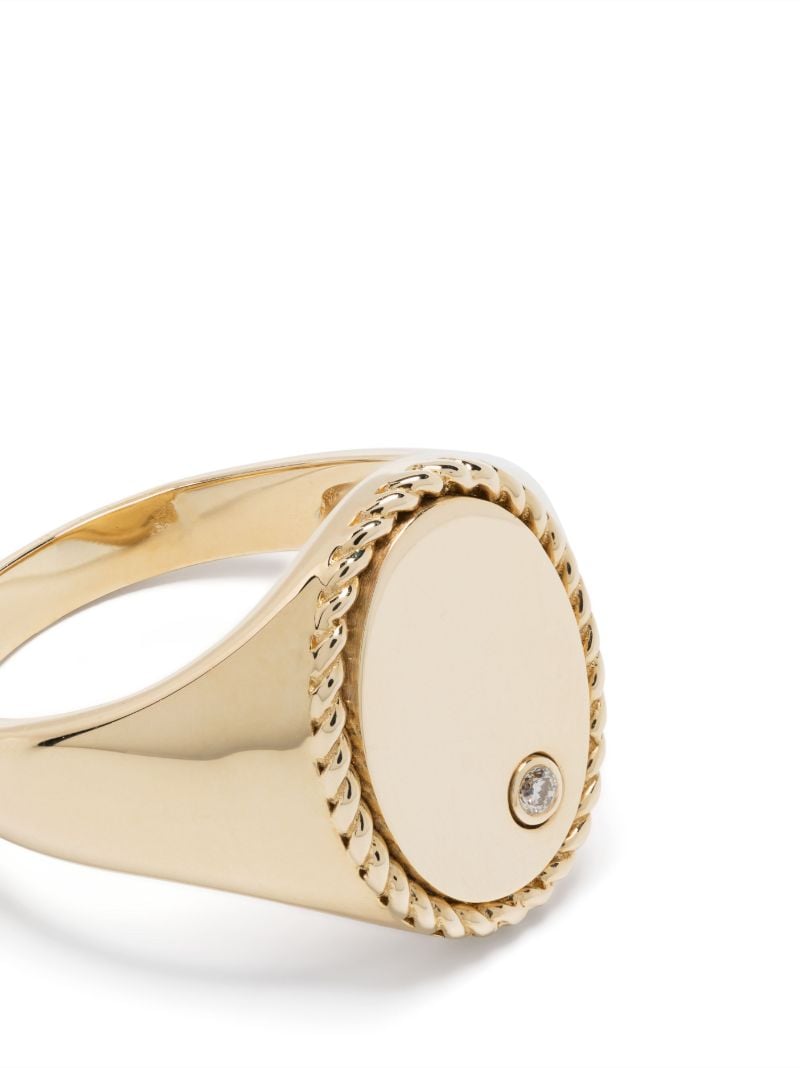 9k Yellow Gold Chevalier Diamond Signet Ring