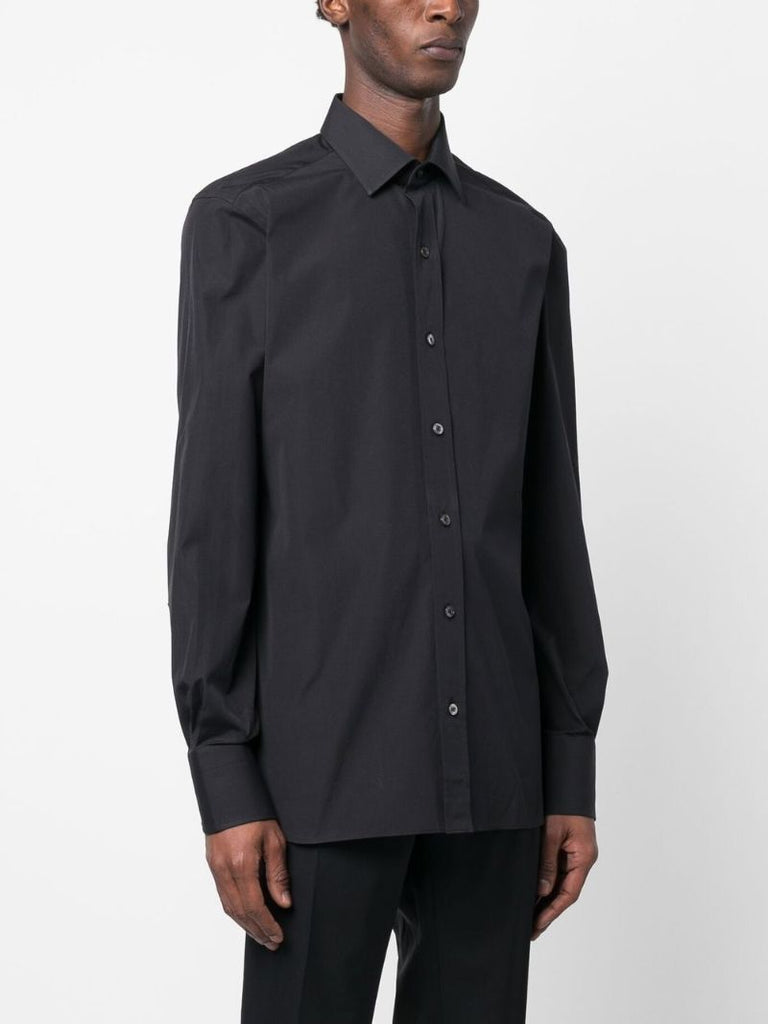 Black Long Sleeved Cotton Shirt