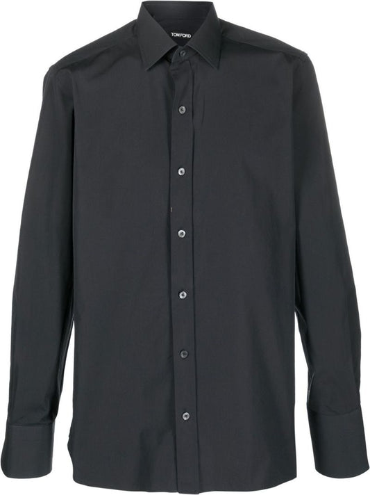 Black Long Sleeved Cotton Shirt
