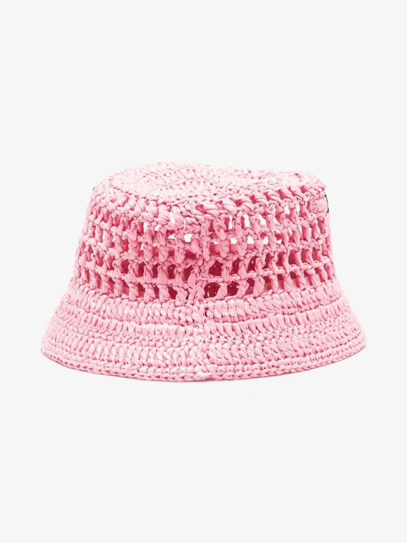 Pink Raffia Bucket Hat