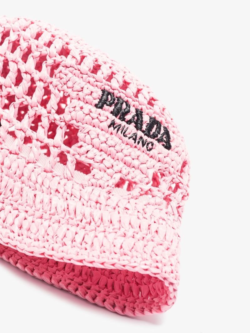 Pink Raffia Bucket Hat