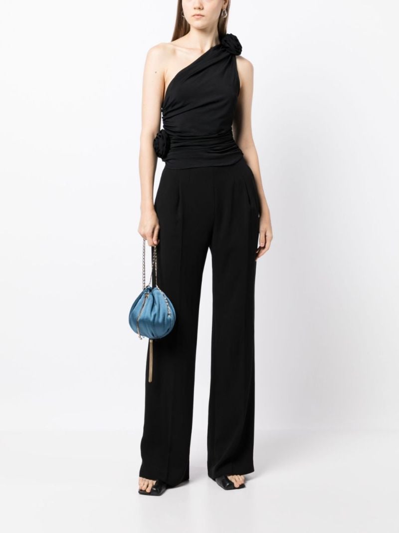 Black Floral-appliquÃ_x0083_Â©d Top