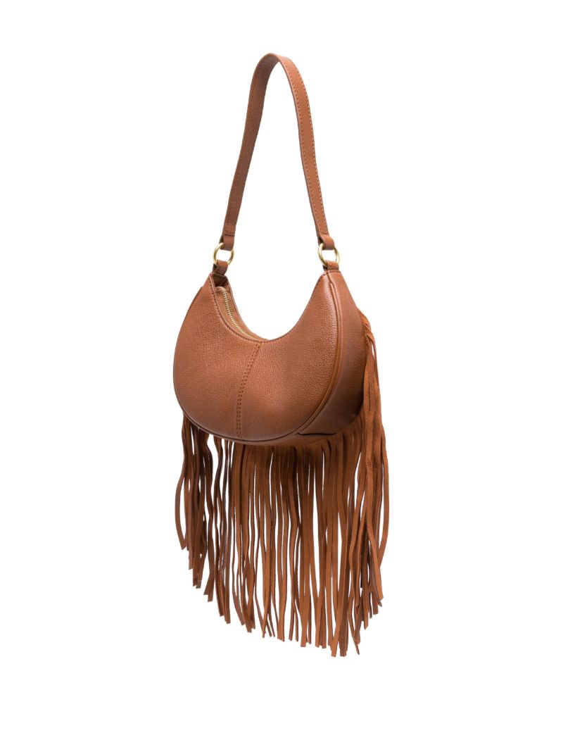 Brown Fringe Detail Shoulder Bag