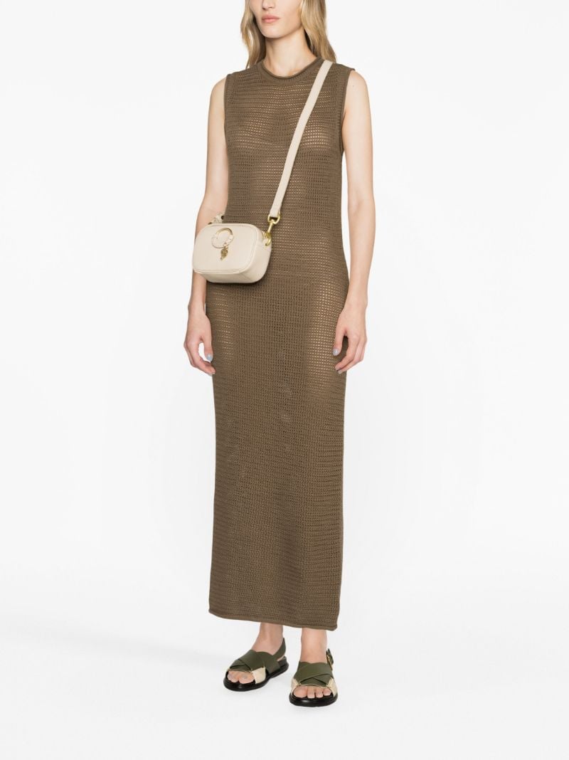 Beige Hana Leather Shoulder Bag