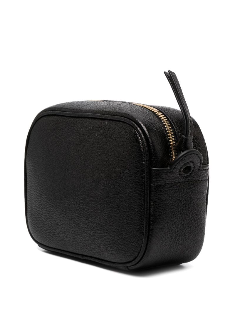 Black Hana Leather Shoulder Bag