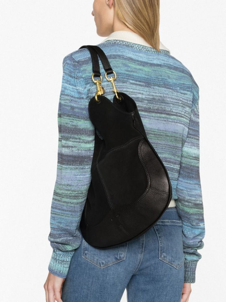 Black Hana Suede Tote Bag
