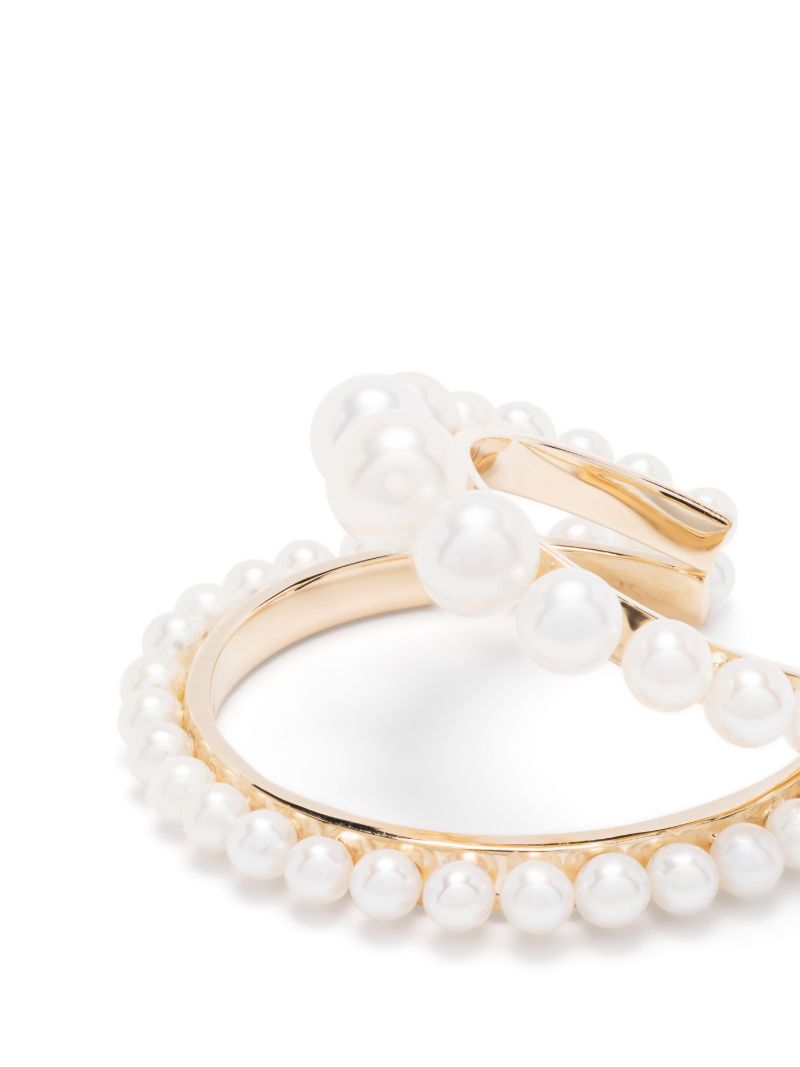 14k Yellow Gold Petite Boucle Perle Pearl Signle Hoop Earring