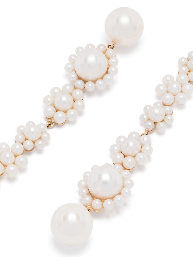 14k Yellow Gold Grande Fleur Jeanne Pearl Drop Earrings