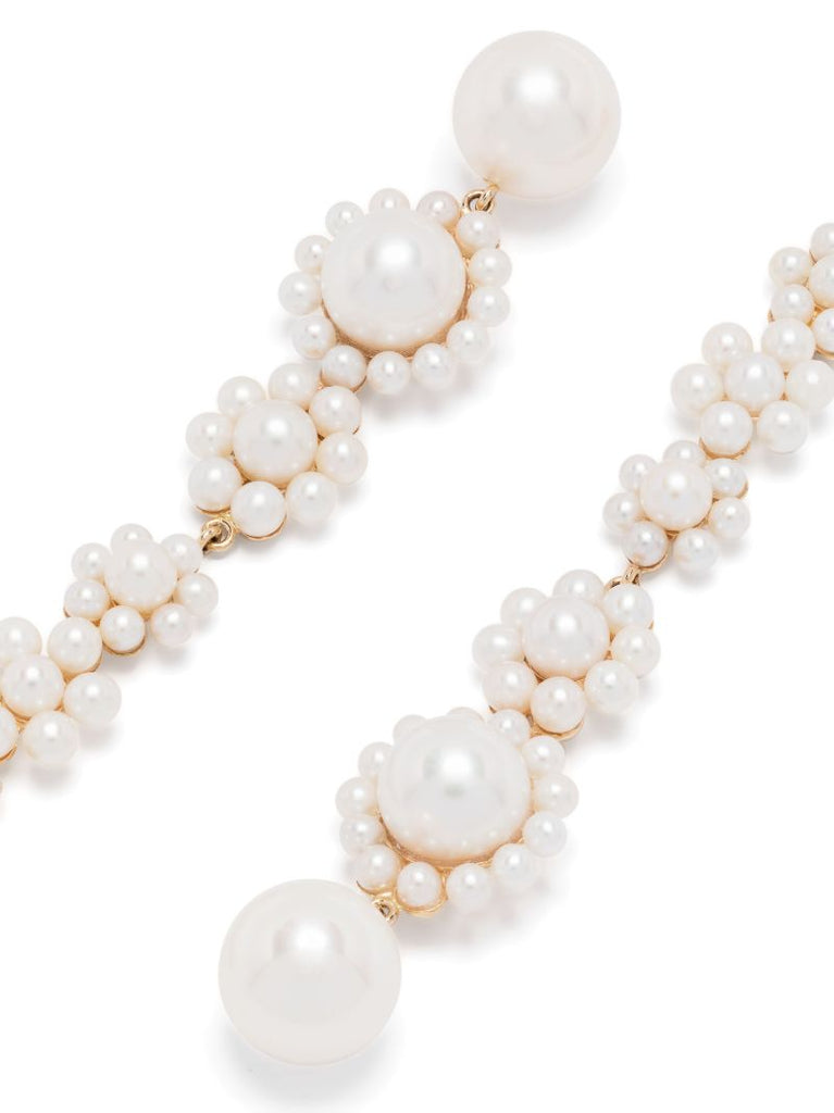 14k Yellow Gold Grande Fleur Jeanne Pearl Drop Earrings