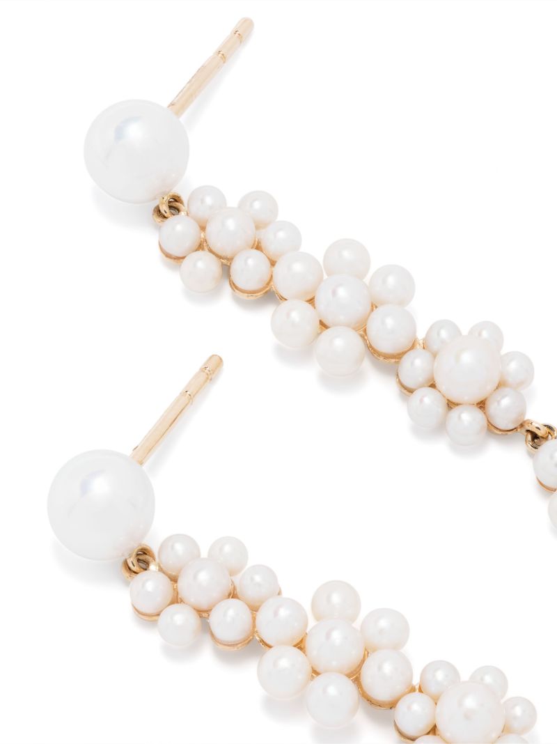14k Yellow Gold Grande Fleur Jeanne Pearl Drop Earrings