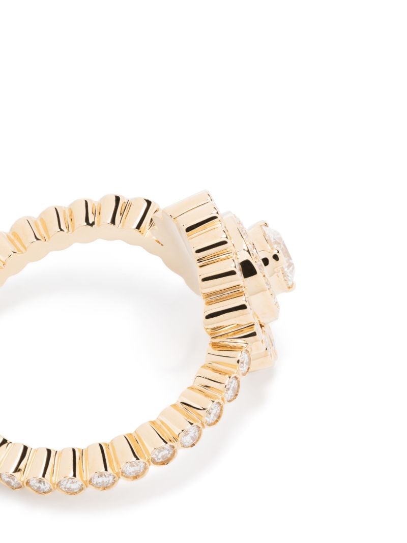 18k Yellow Gold Escargot Plateau Diamond Ring