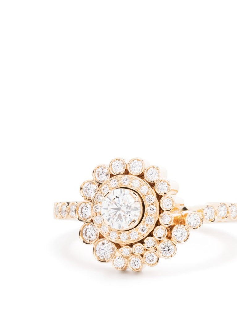 18k Yellow Gold Escargot Plateau Diamond Ring
