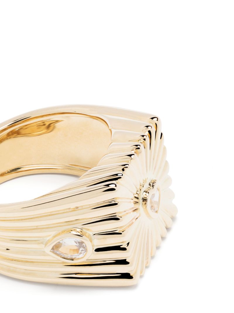 9k Yellow Gold White Sapphire Signet Ring