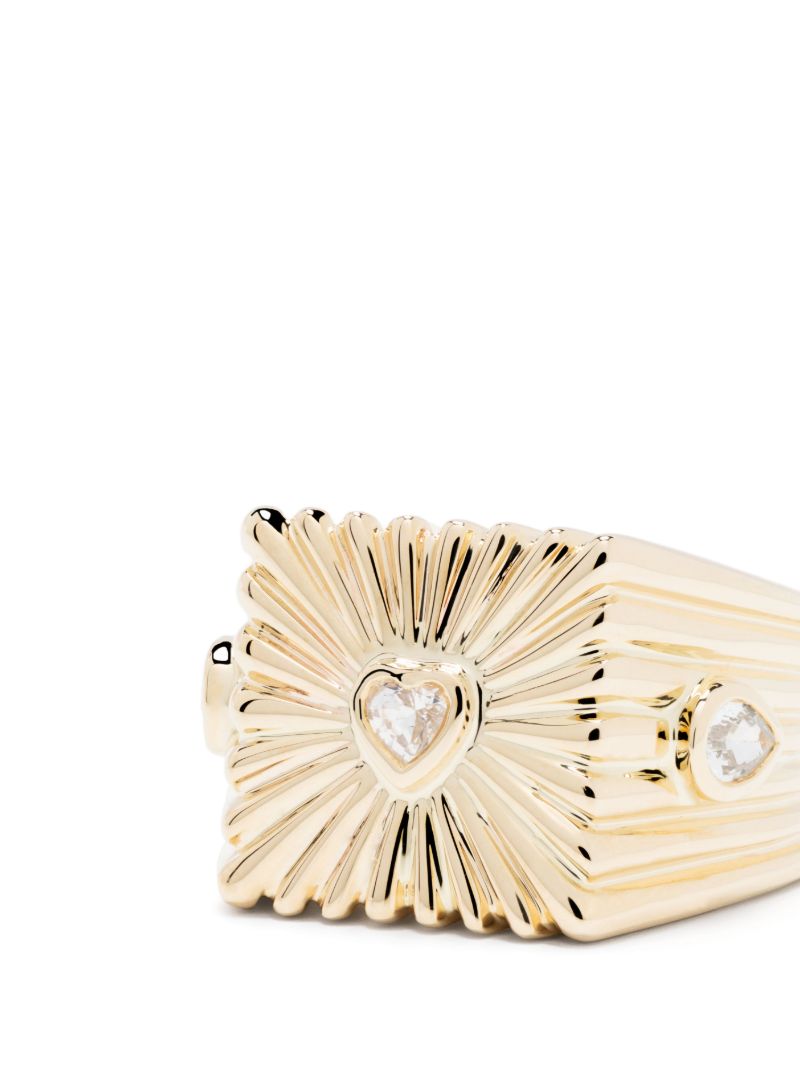 9k Yellow Gold White Sapphire Signet Ring