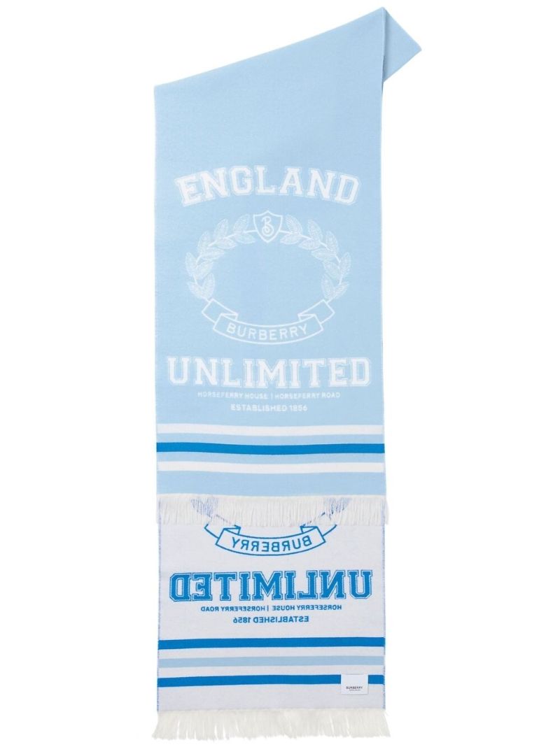 Blue College Varsity Print Scarf