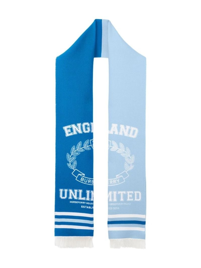 Blue College Varsity Print Scarf