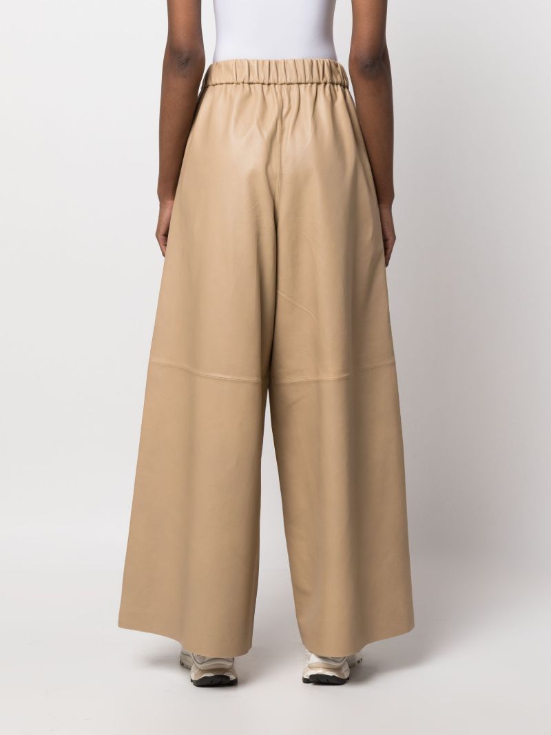 Neutral Sydney Wide-leg Leather Trousers