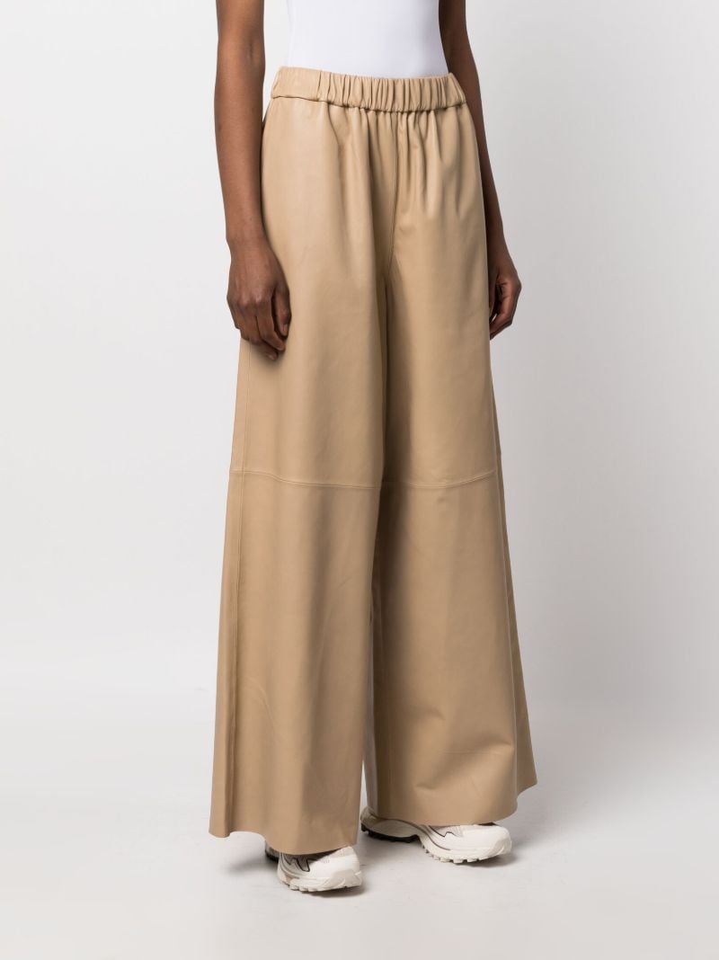 Neutral Sydney Wide-leg Leather Trousers